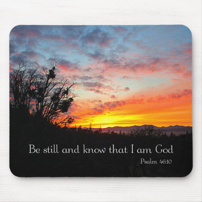 Sunset Christian Bible Verse Creationarts Mouse Mat (Front)