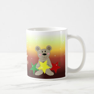 Sunset Christmas Bear with Stars Coffee Mug