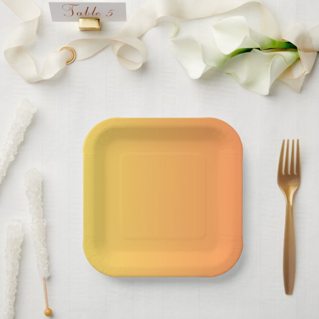 Sunset Citrus Gradient Paper Plate (Wedding)
