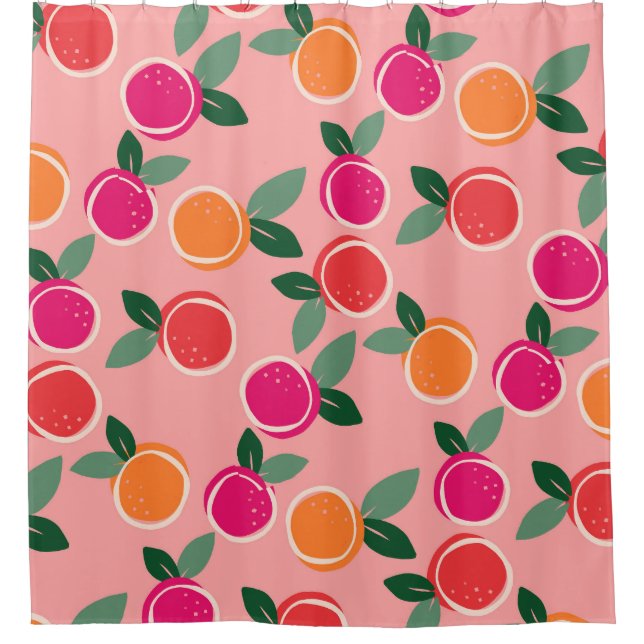 Sunset Citrus Symphony Shower Curtain (Front)