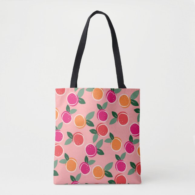 Sunset Citrus Symphony Tote Bag (Front)