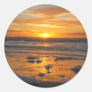 sunset classic round sticker