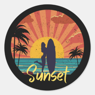 Sunset Classic Round Sticker
