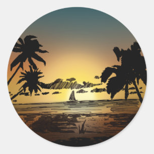 Sunset Classic Round Sticker