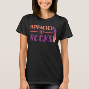Sunset Climbing Addicted To Rocks Bouldering Rock  T-Shirt