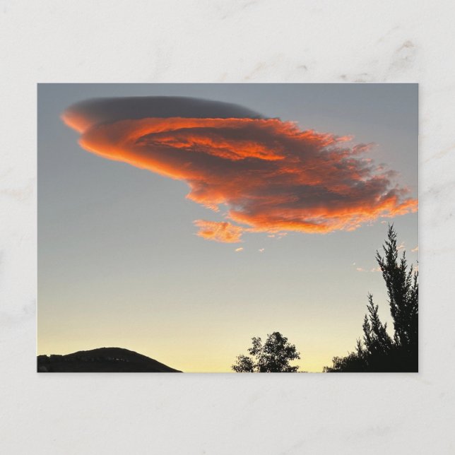 Sunset Cloud in Reno Nevada Postcard (Front)