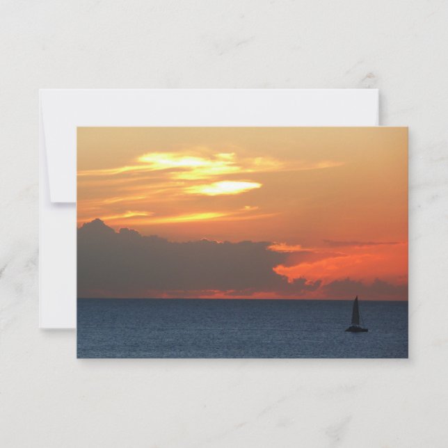 Sunset Clouds and Sailboat Seascape (Front)