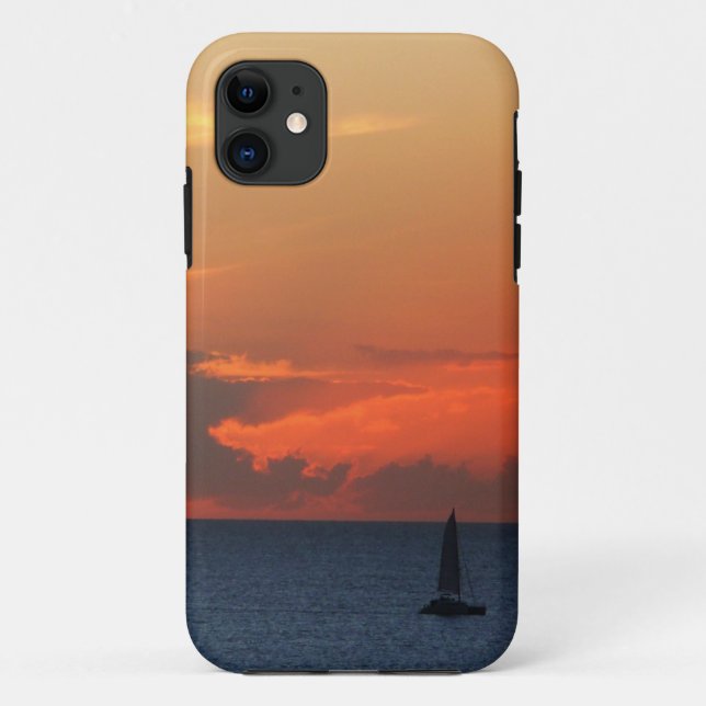 Sunset Clouds and Sailboat Seascape Case-Mate iPhone Case (Back)