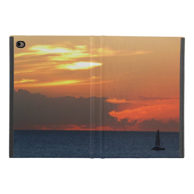 Sunset Clouds and Sailboat Seascape iPad Mini 4 Case (Outside)