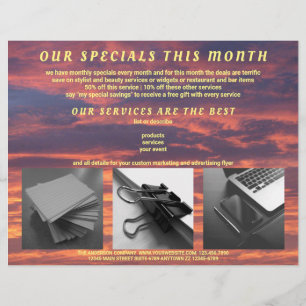 Sunset Clouds Colourful Create Your Own 3 Photo Flyer