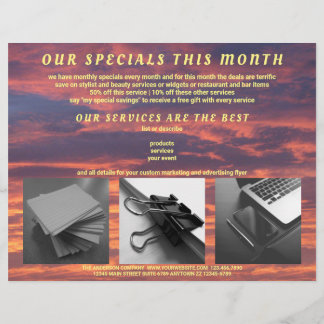 Sunset Clouds Colourful Create Your Own 3 Photo Flyer