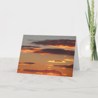 Sunset clouds greeting card blank inside