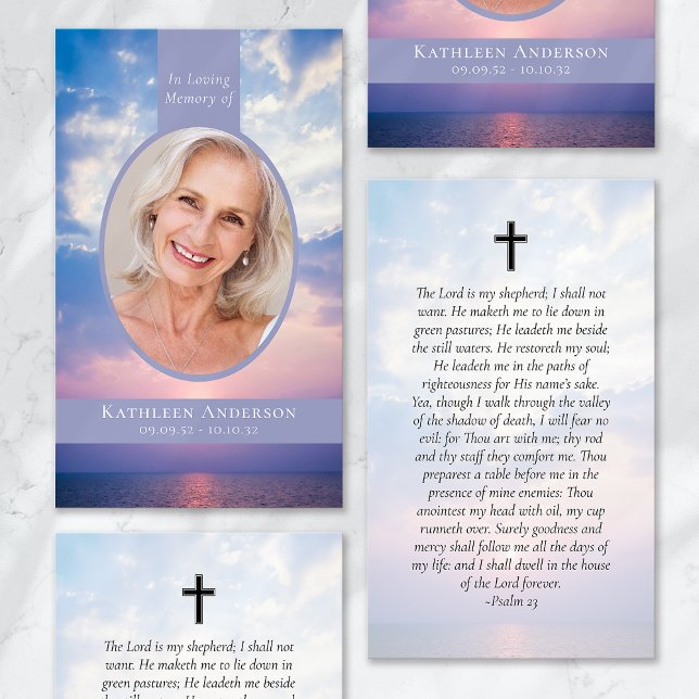 Sunset Clouds Heaven Memorial Prayer Card (Creator Uploaded)