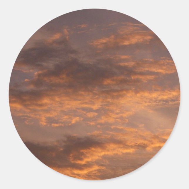 Sunset Clouds I Colourful Sky Photography Classic Round Sticker (Front)