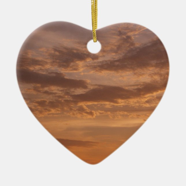 Sunset Clouds II Pastel Abstract Nature Ceramic Tree Decoration (Front)