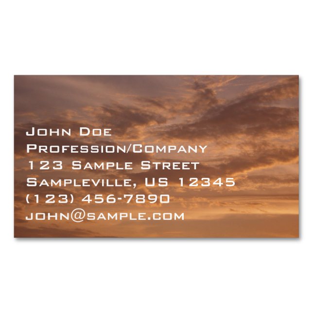 Sunset Clouds II Pastel Abstract Nature Magnetic Business Card (Front)