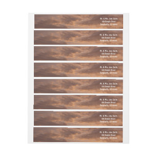 Sunset Clouds II Pastel Abstract Nature Wrap Around Label