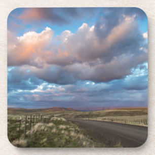 Sunset Clouds Over Gravel Zumwalt Prairie Road Coaster