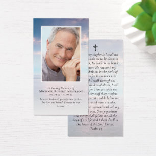 Sunset Clouds Photo Memorial Prayer Card