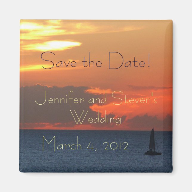 Sunset Clouds Save the Date Magnet (Front)