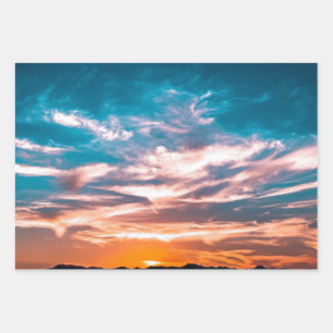 Sunset clouds wrapping paper sheet