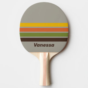 Sunset Clover Across Striping with Name Ping Pong Paddle