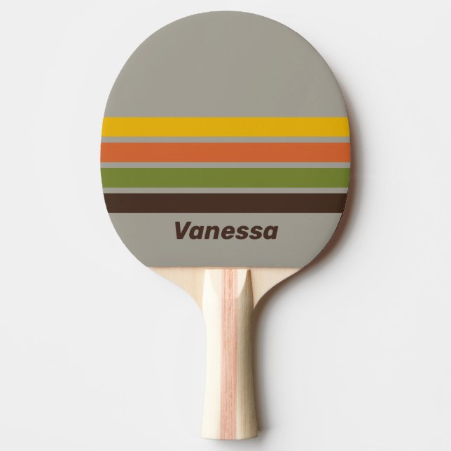 Sunset Clover Across Striping with Name Ping Pong Paddle (Front)