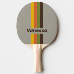 Sunset Clover Pin Striped with Name Ping Pong Paddle
