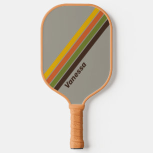Sunset Clover Striped with Name Pickleball Paddle