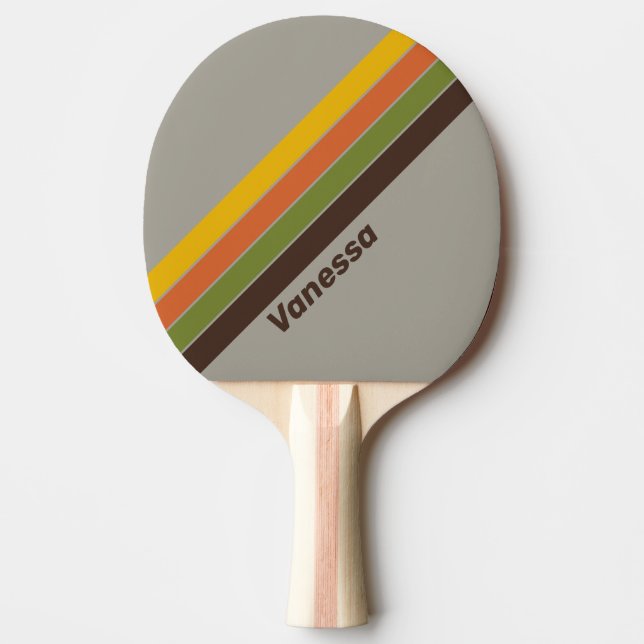 Sunset Clover Striped with Name Ping Pong Paddle (Front)