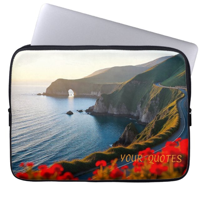 Sunset Coastal Landscape– Dramatic Nature Wall Art Laptop Sleeve (Front)