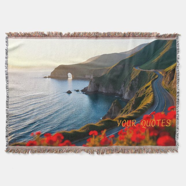 Sunset Coastal Landscape– Dramatic Nature Wall Art Throw Blanket (Front)