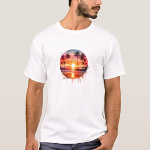 Sunset Colorful Crewneck Short Sleeve T-Shirt