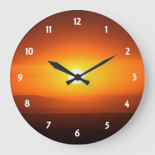 sunset colors large clock