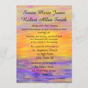 Sunset Coloured Wedding Invitation