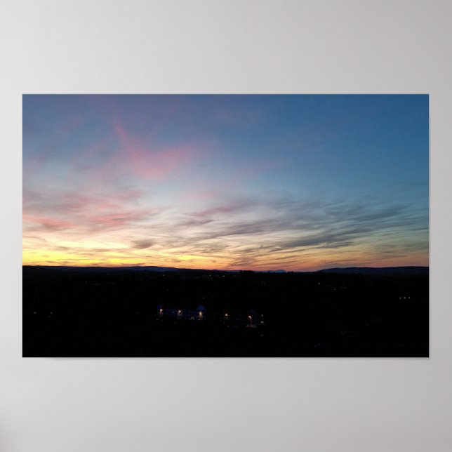 Sunset Colourful Clouds Pennsylvania Poster (Front)