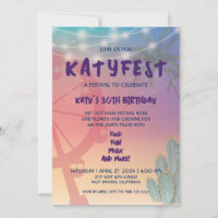 Sunset Colours Music Festival Party Invitation