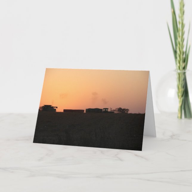 Sunset Combine and Tractor Card (Front)