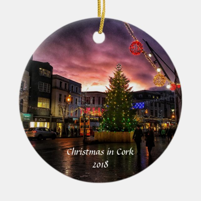 Sunset Cork Ireland Christmas Ornament (Front)