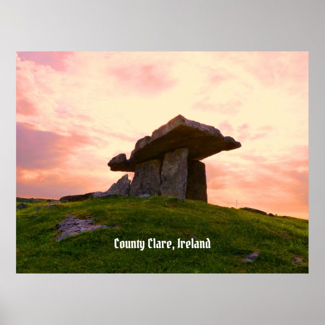 Sunset County Clare Dolmen Poster (Front)