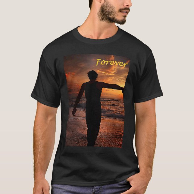 Sunset Couple Forever Together Valentines Day Spec T-Shirt (Front)