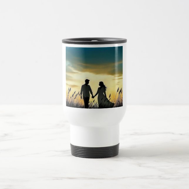 Sunset Couple Love Travel Mug (Center)