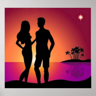 Sunset Couple Poster