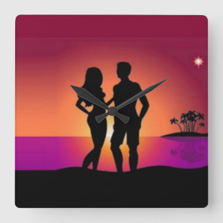 Sunset Couple Wall Clock