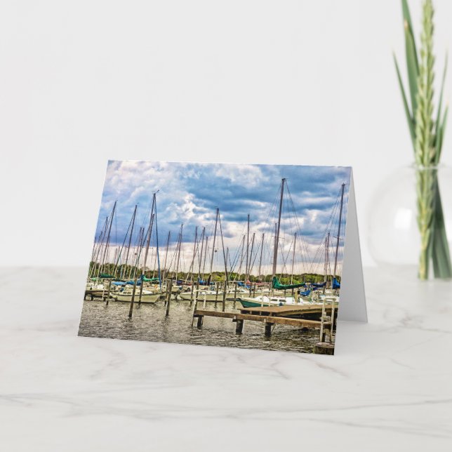 Sunset Cove Marina Greeting Card (Front)