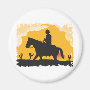 Sunset Cowboy Magnet