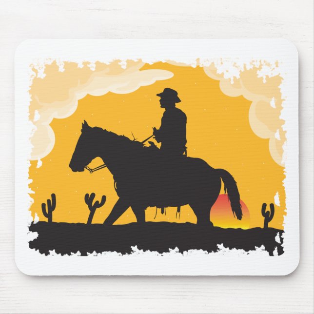 Sunset Cowboy Mouse Mat (Front)
