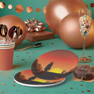 Sunset Cowboy Paper Plates
