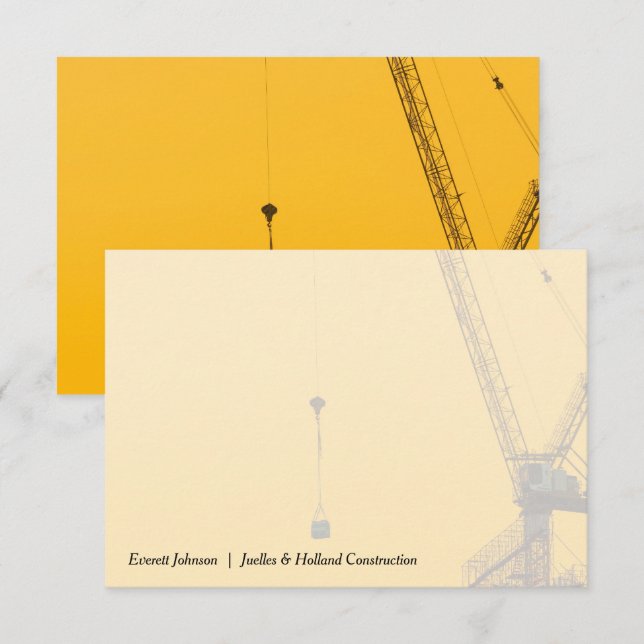 Sunset Crane Minimal | Construction Industry Card (Front/Back)