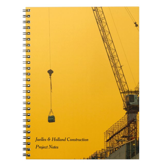 Sunset Crane Minimal Notebook (Front)